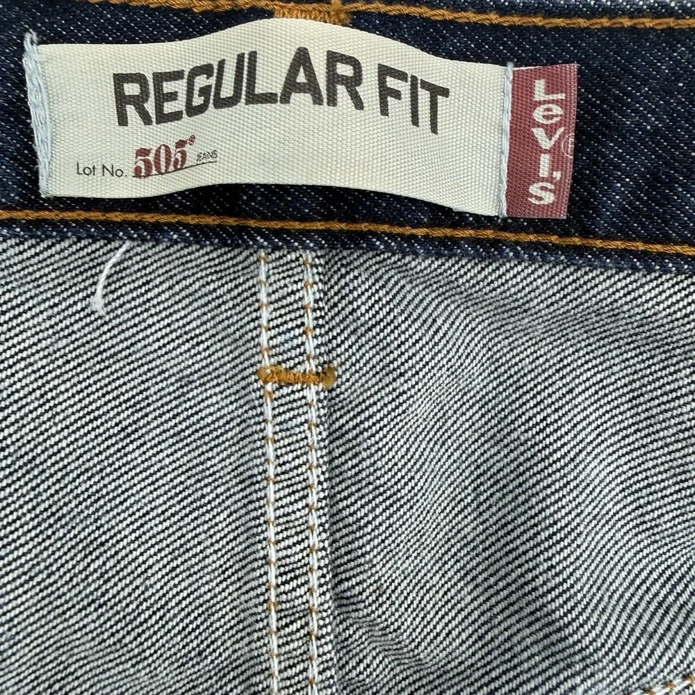 Levi's 505 Regular Fit Jeans Men Tag 40x30 Real 40x29.5  Straight Leg Denim Dark